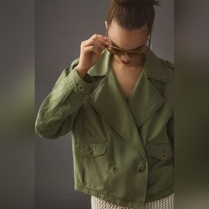 Anthropologie Crop Aviator Jacket Size S